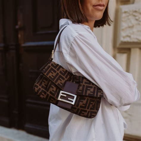 fendi baguette bag street style|fendi baguette bag used.